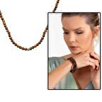 Hem Bileklik - Hem Kolye - Hem Tesbih 99lu Kaplangözü Doğaltaş Takı