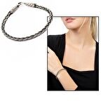 El İşçiliği Thick Foxtail Tasarım 1000 Ayar Gümüş Kazaz Kadın Bileklik