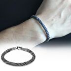 El İşçiliği Oval Form Avangard 1000 Ayar Gümüş Kazaz Erkek Bileklik