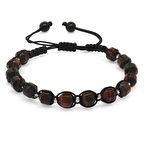 Makrome Örgülü Faset Kesim Kuvars Doğaltaş Erkek Bileklik