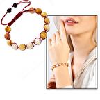 Makrome Örgülü Faset Kesim Akik Doğaltaş Kadın Bileklik