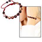 Makrome Örgülü Faset Kesim Madagaskar Akik Doğaltaş Kadın Bileklik