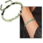 Makrome Örgülü Naturel Kesim Prinayt Doğaltaş Kadın Bileklik