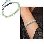 Makrome Örgülü Naturel Kesim Amazonit Doğaltaş Kadın Bileklik