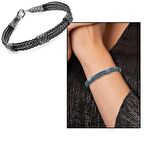 İlmek İlmek El Örgüsü Asil Çerkez Tasarım 1000 Ayar Gümüş Kazaz Kadın Bileklik