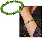 Zümrüt Yeşili Tekerlek Kesim Doğal Damla Kehribar Kadın Bileklik