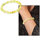 Sarı Beyaz Renk Natural Form Doğal Damla Kehribar Kadın Bileklik