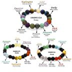 Küre Kesim Multicolor Doğaltaş Kombinli Erkek-Kadın-Genç Başarı Bilekliği(3lü Set)