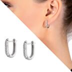 Starlight Diamond Mikro Zirkon Taşlı "U" Tasarım 925 Ayar Gümüş Küpe