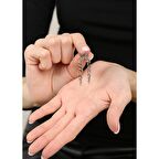 Zincir Tasarım Sallantılı Model Silver Renk 925 Ayar Gümüş Kadın Küpe