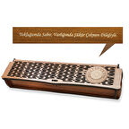 Özel Mesaj Yazılı Kahverengi Ahşap Elegance Hediye Tesbih Kutusu - M4