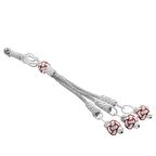 Kırmızı-Beyaz Renk Bakır Kaplama Üçlü Top Kazaz Püskül