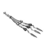 Uzun Yaprak Temalı Foxtail Zincirli Üç Kamçılı Kararmaz Metal Püskül