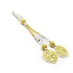 Sarı-Beyaz Renk 1000 Ayar Gümüş 2li Kazaz Püskül