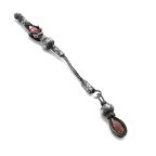 Mor Zirkon Taşlı 1000 Ayar Gümüş Kazaz Püskül