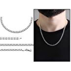 925 Ayar Gümüş 50 cm 120 Mikron Barlı Erkek Zincir Kolye