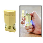 Kişiye Özel İsim Yazılı Şık Kutulu Işıklı Antik Sarı Renk Mayetorlu Çakmak