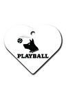 Playball Geniş Kalp Kedi Köpek Künyesi Medium
