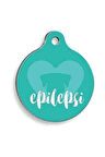 Epilepsi Köpek Mavi Yuvarlak Köpek Künyesi Large: 3,8 cm.