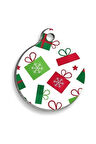 Christmas Serisi Gift Pattern Yuvarlak Kedi ve Köpek Künyesi Large: 3,8 cm.