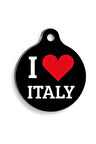 I Love Italy Yuvarlak Kedi ve Köpek Künyesi Medium 3 cm