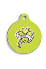 4 Yapraklı Yonca Yuvarlak Kedi ve Köpek Künyesi Medium: 3 cm.