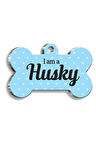 Husky Mavi Kemik Şekilli Köpek Künyesi XLarge: 3,3 x 5 cm.