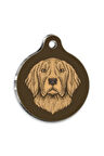 İllüstrasyon Golden Retriever Yuvarlak Köpek Künyesi Small 2,5 cm