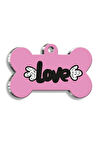 Uçan Aşk Kemik Şekilli Köpek Künyesi XLarge 3,3 x 5 cm