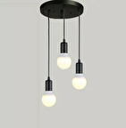 Retro Metal Sarkıt Avize Rustik 3 Lü Sarkıt Avize 30 cm