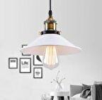 Retro Beyaz Başlıklı Eskitme Askılı Tekli Sarkıt Avize 23 cm