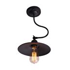 Retro Metal Siyah Mafsallı Tavan Plofyoner Rustik Tekli Sarkıt 