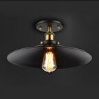 Metal Siyah Tavan Plofyoner Retro Dekoratif Rustik Avize