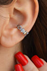 Sıra Yıldızlı Earcuff Sıkıştırma Kıkırdak Küpesi Yıldızlı
