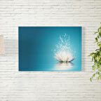 Mavi Arkaplanlı Lotus Çiçeği Poster 50X70 CM