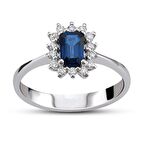 0.68 Ct Pırlanta Safir Yüzük RTY22