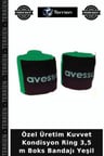 Özel Üretim Kuvvet Kondisyon Ring 3,5 m Boks Bandajı Yeşil