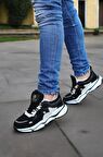 Runner Siyah Beyaz Ortopedik Günlük Garantili Yürüyüş Koşu Sneaker Spor Ayakkabı Runner-1987