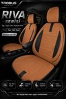 Hyundai i20 2008+ Uyumlu Riva Serisi Tay Tüyü Bel Destekli Açık Taba Siyah Premium Koltuk Kılıfı