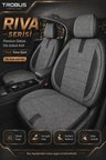Renault Symbol 2008+ Uyumlu Riva Serisi Tay Tüyü Bel Destekli Füme Siyah Premium Koltuk Kılıfı