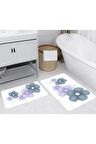 Dijital Baskı Yıkanabilir Kaymaz 2'li Banyo Paspası  RVG5258