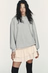 ALLBUCKS ZARA Konstrast Fırfırlı Sweatshirt Kısa Elbise ABZRA00163