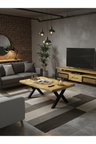 QUER SULAMALI DOĞAL AHŞAP ORTA SEHPA 70x130