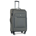 Oasis Kumaş Yüzeyli Valiz, Gri - Büyük Boy