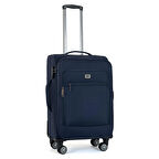 Oasis Kumaş Yüzeyli Valiz, Lacivert - Orta Boy