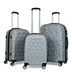 ABS Piramit Canyon Serisi Valiz, Gri - 3'lü Set