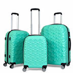 ABS Piramit Canyon Serisi Valiz, Mint - 3'lü Set