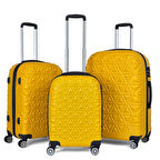 ABS Piramit Canyon Serisi Valiz, Sarı - 3'lü Set