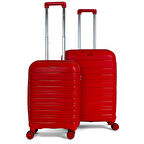 Karbon PP Horizon Serisi Kırılmaz Valiz, Kırmızı - Kabin Boy&Orta Boy