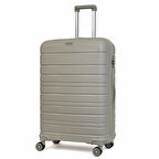 Karbon PP Horizon Serisi Kırılmaz Valiz, Bej - Büyük Boy